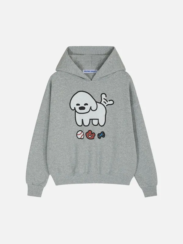 Aelfric Eden Cartoon Puppy Pullover Hoodie sold by Aelfric Eden