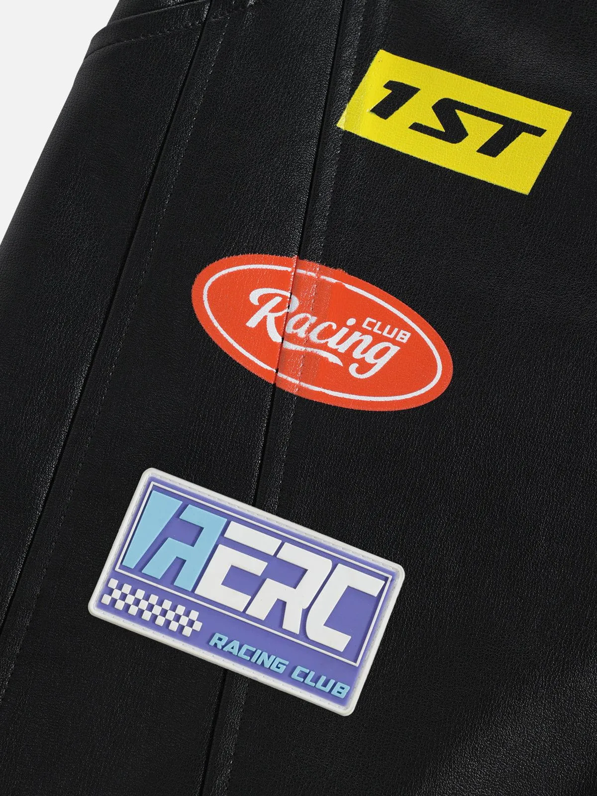 Aelfric Eden Racing Logo Patches Faux Leather Pants sold by Aelfric Eden product image thumbnail 4