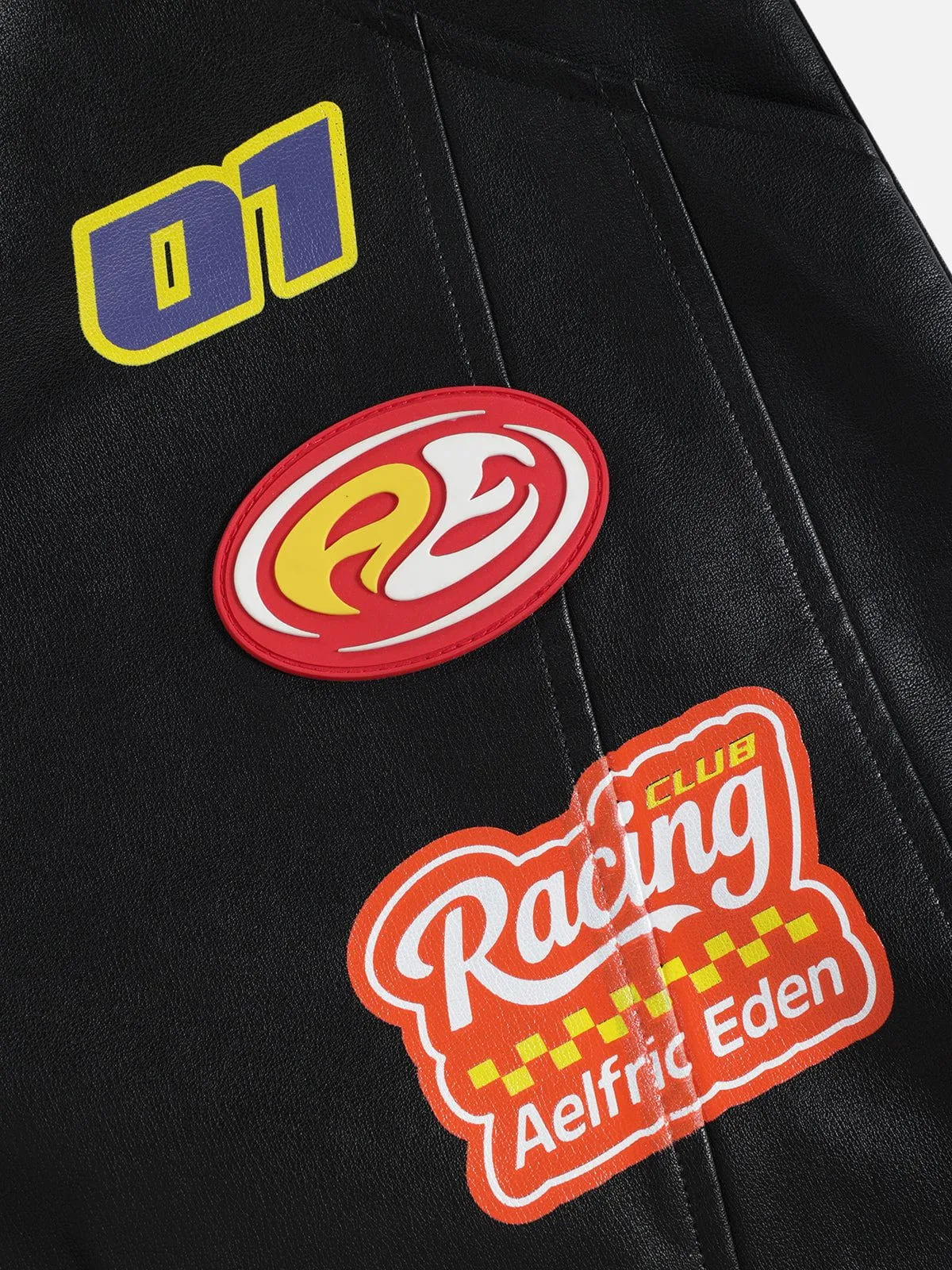 Aelfric Eden Racing Logo Patches Faux Leather Pants sold by Aelfric Eden product image thumbnail 3