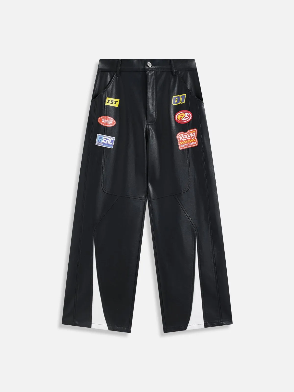 Aelfric Eden Racing Logo Patches Faux Leather Pants sold by Aelfric Eden