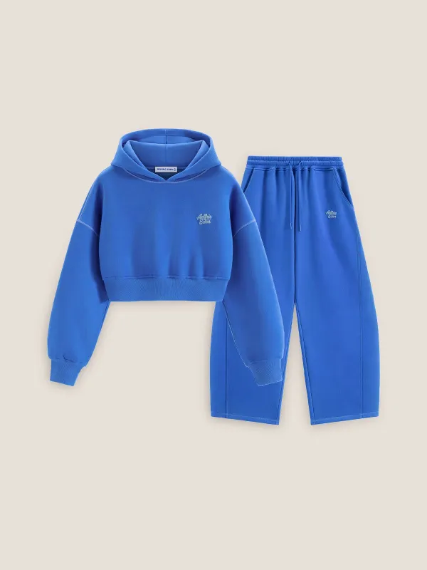 Cloud Essential Fleece Cropped Pullover Hoodie Sets sold by Aelfric Eden