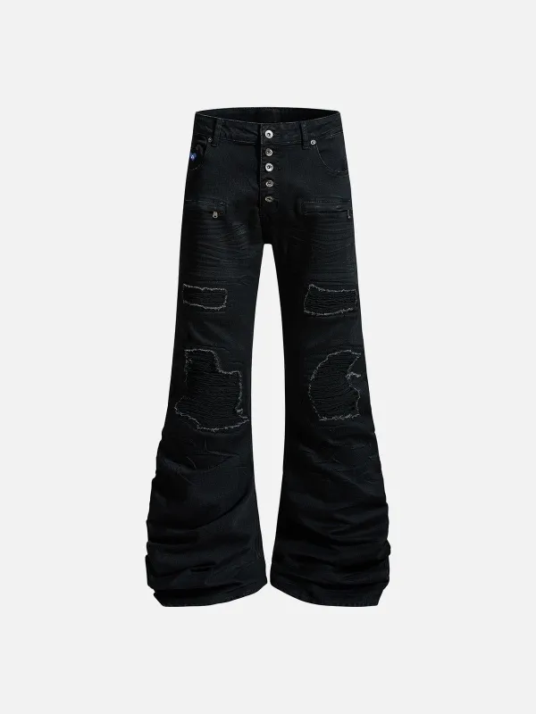 パンツ Jet Black Studded Drift Flared Jeans Jet Studded Drift Jeans | Jaded London | Clothing