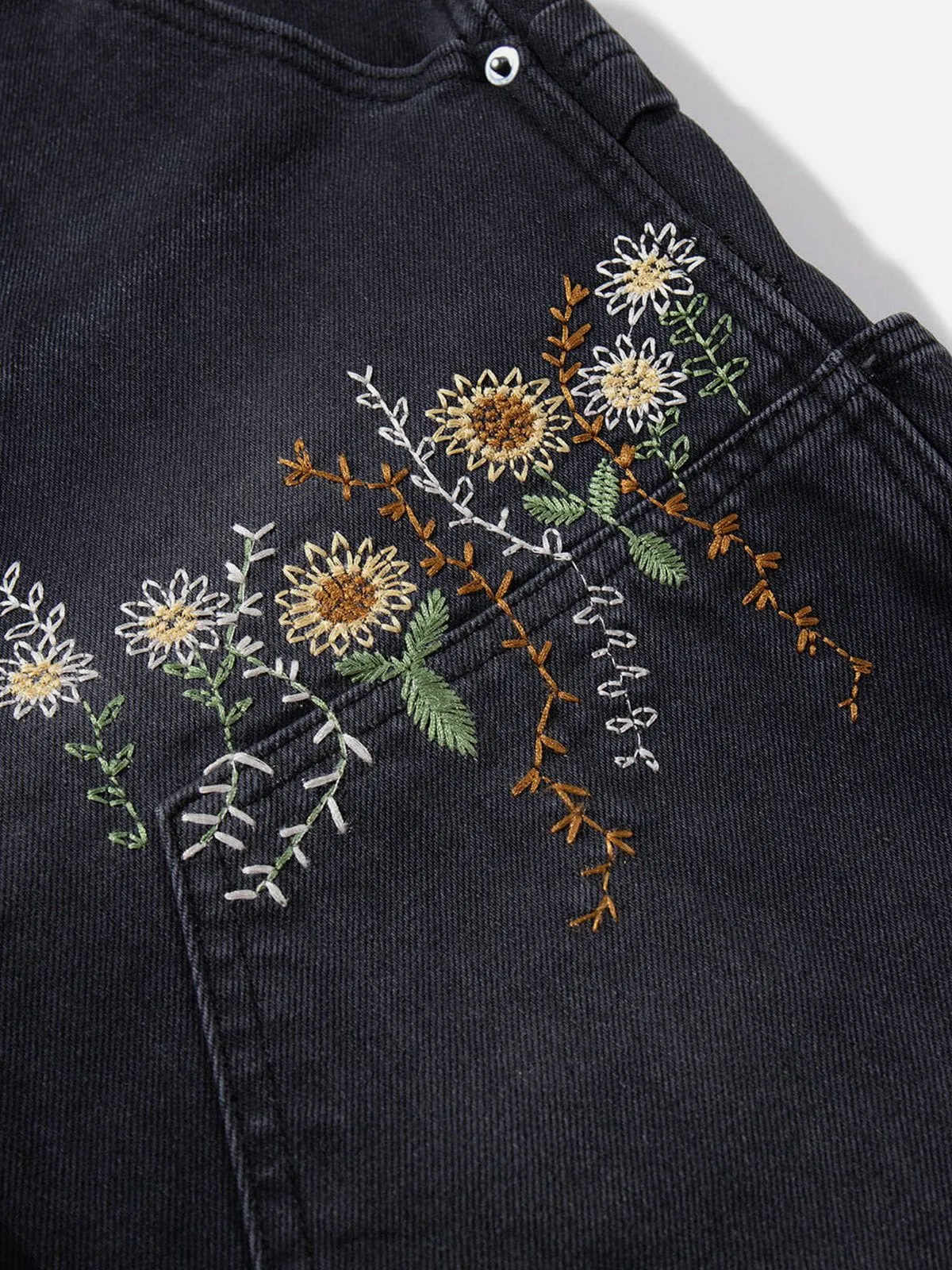 Aelfric Eden Floral Embroidery Double Knee Jeans sold by Aelfric Eden product image thumbnail 5