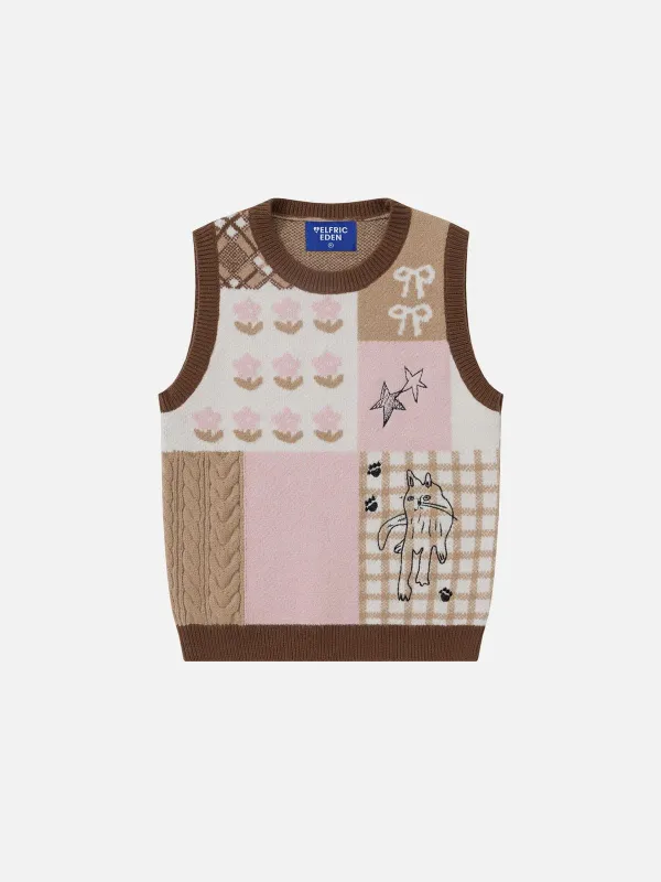 Aelfric Eden Cat Jacquard Sweater Vest made by Aelfric Eden
