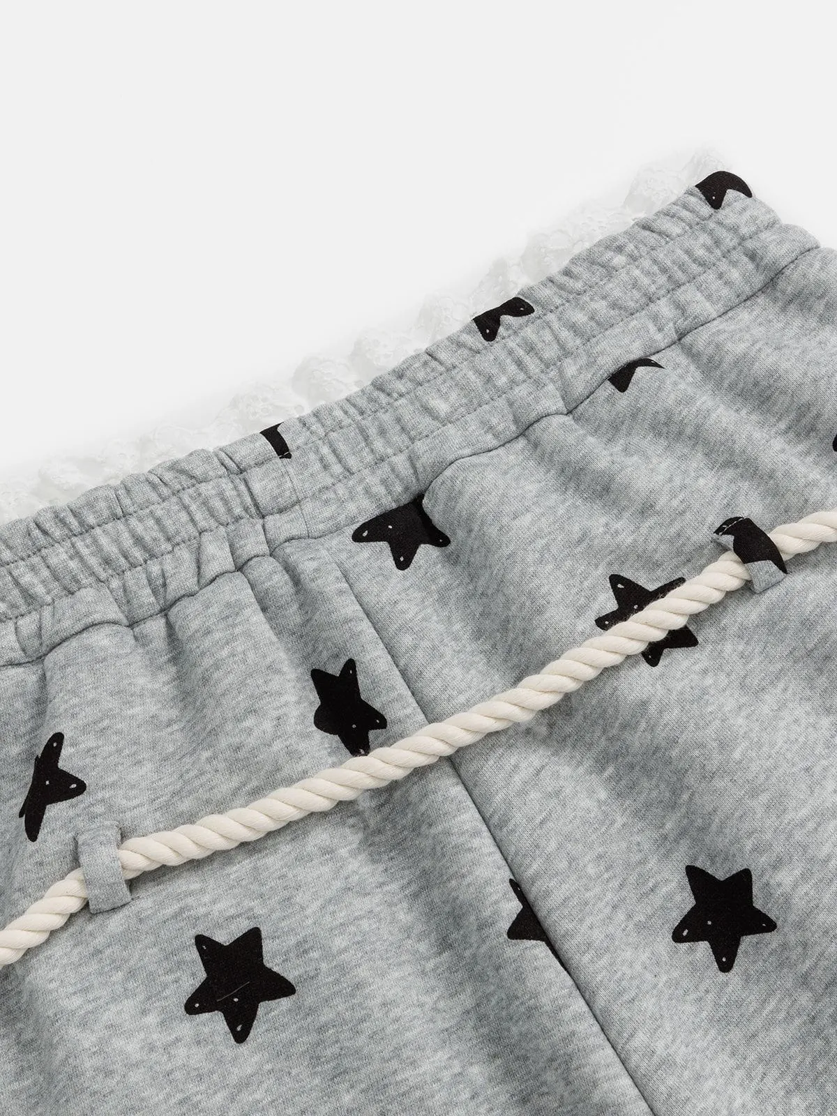 Aelfric Eden Lace Waist Star Baggy Sweatpants sold by Aelfric Eden product image thumbnail 4