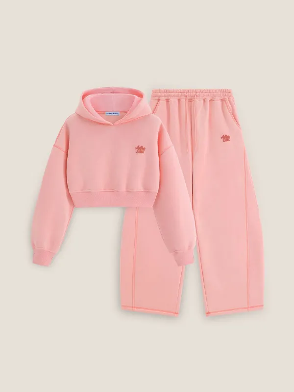 Cloud Essential Fleece Cropped Pullover Hoodie Set sold by Aelfric Eden