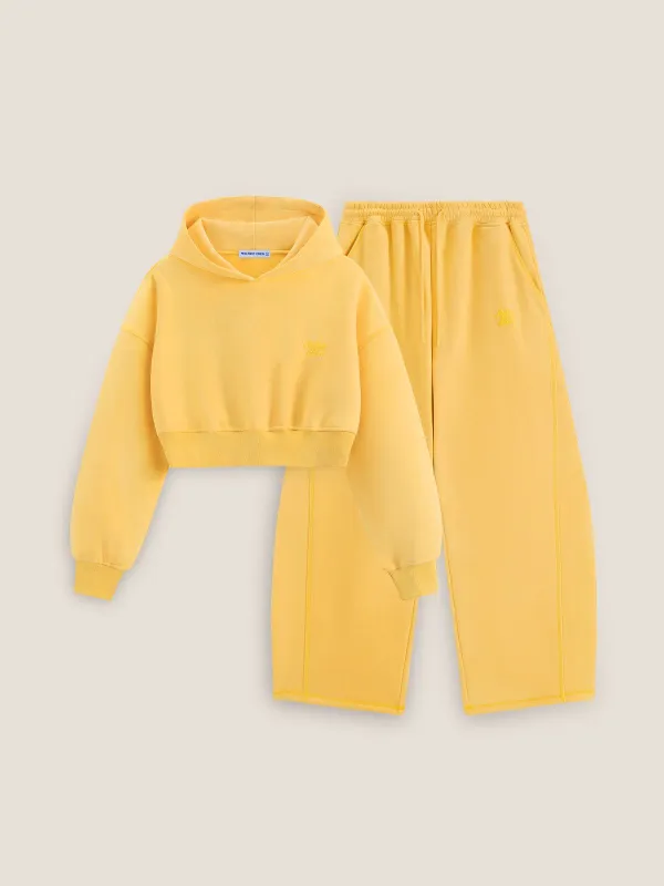 Cloud Essential Fleece Cropped Pullover Hoodie Set sold by Aelfric Eden