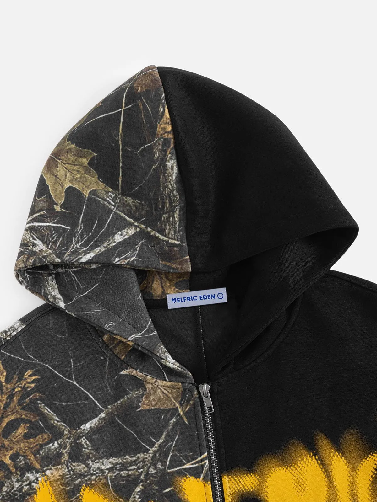 Aelfric Eden Leaf CAMO Graffiti Patchwork Zip Up Hoodie sold by Aelfric Eden product image thumbnail 3