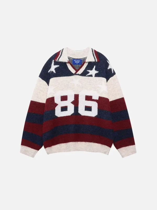 Aelfric Eden Stripe Star 86 Fold-Over Sweater sold by Aelfric Eden