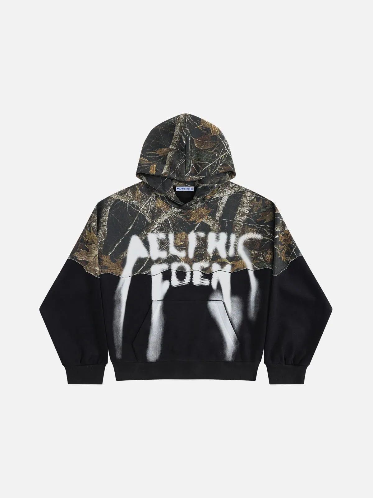 Aelfric Eden CAMO Graffiti Patchwork Pullover Hoodie sold by Aelfric Eden