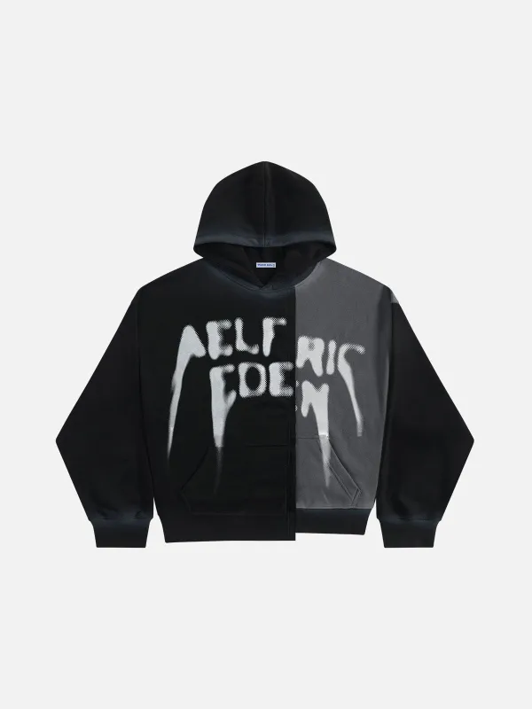 Aelfric Eden Asymmetric Graffiti Patchwork Pullover Hoodie made by Aelfric Eden