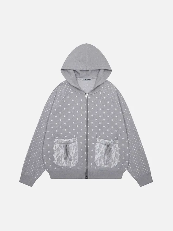 Aelfric Eden Polka Dot Zip Up Hoodie sold by Aelfric Eden