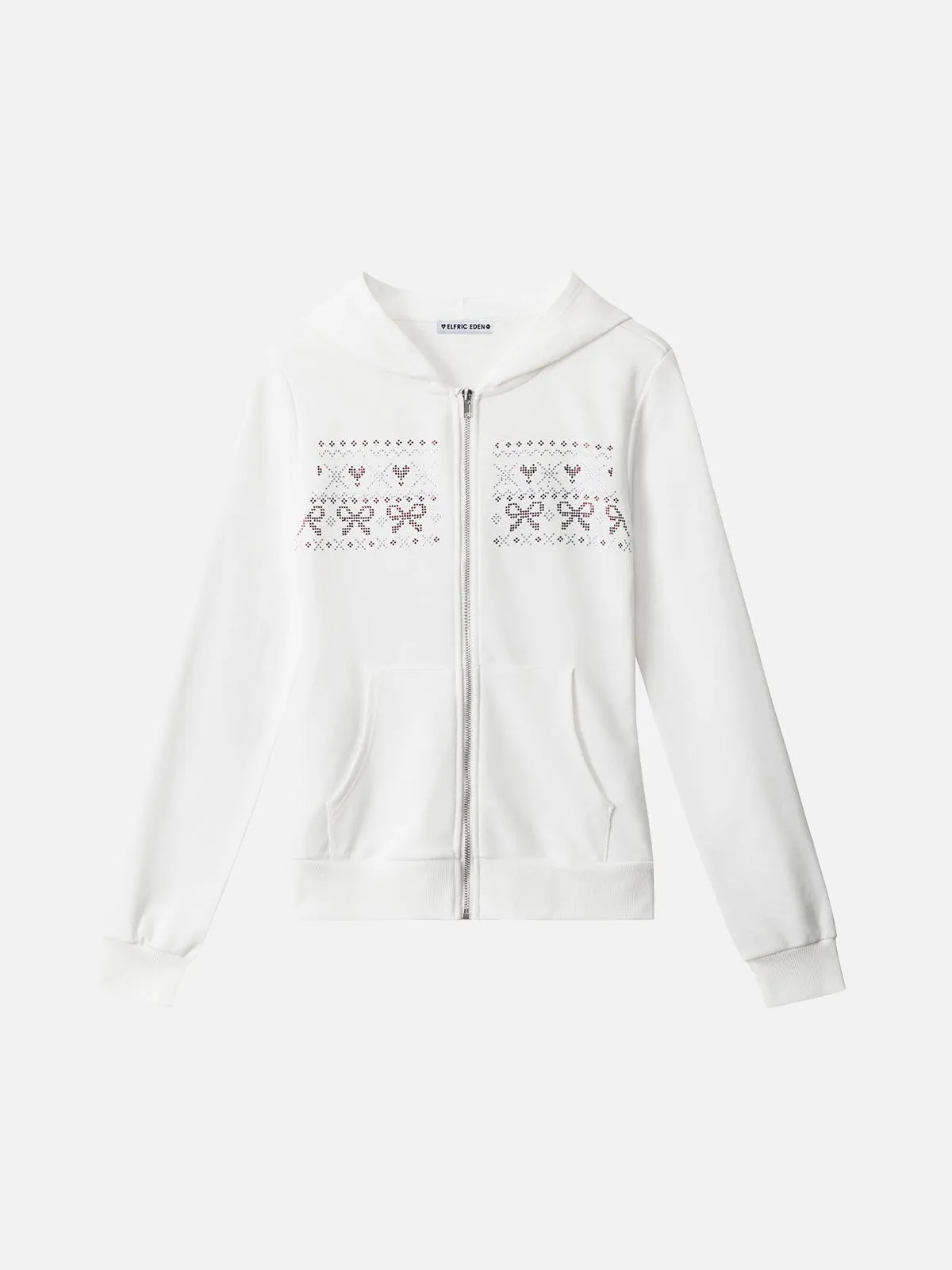 Aelfric Eden Rhinestone Fair Isle Zip Up Hoodie sold by Aelfric Eden
