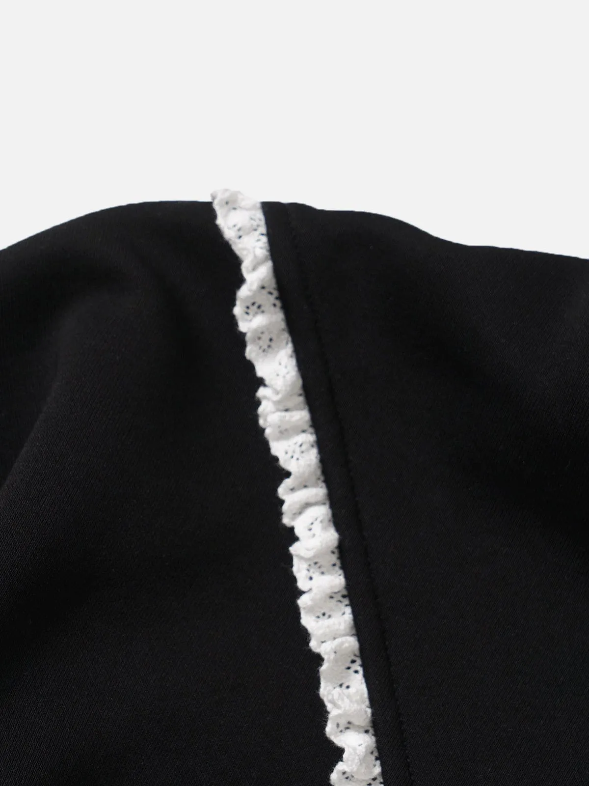 Aelfric Eden Ruffle Trim Cropped Zip Up Hoodie sold by Aelfric Eden product image thumbnail 5