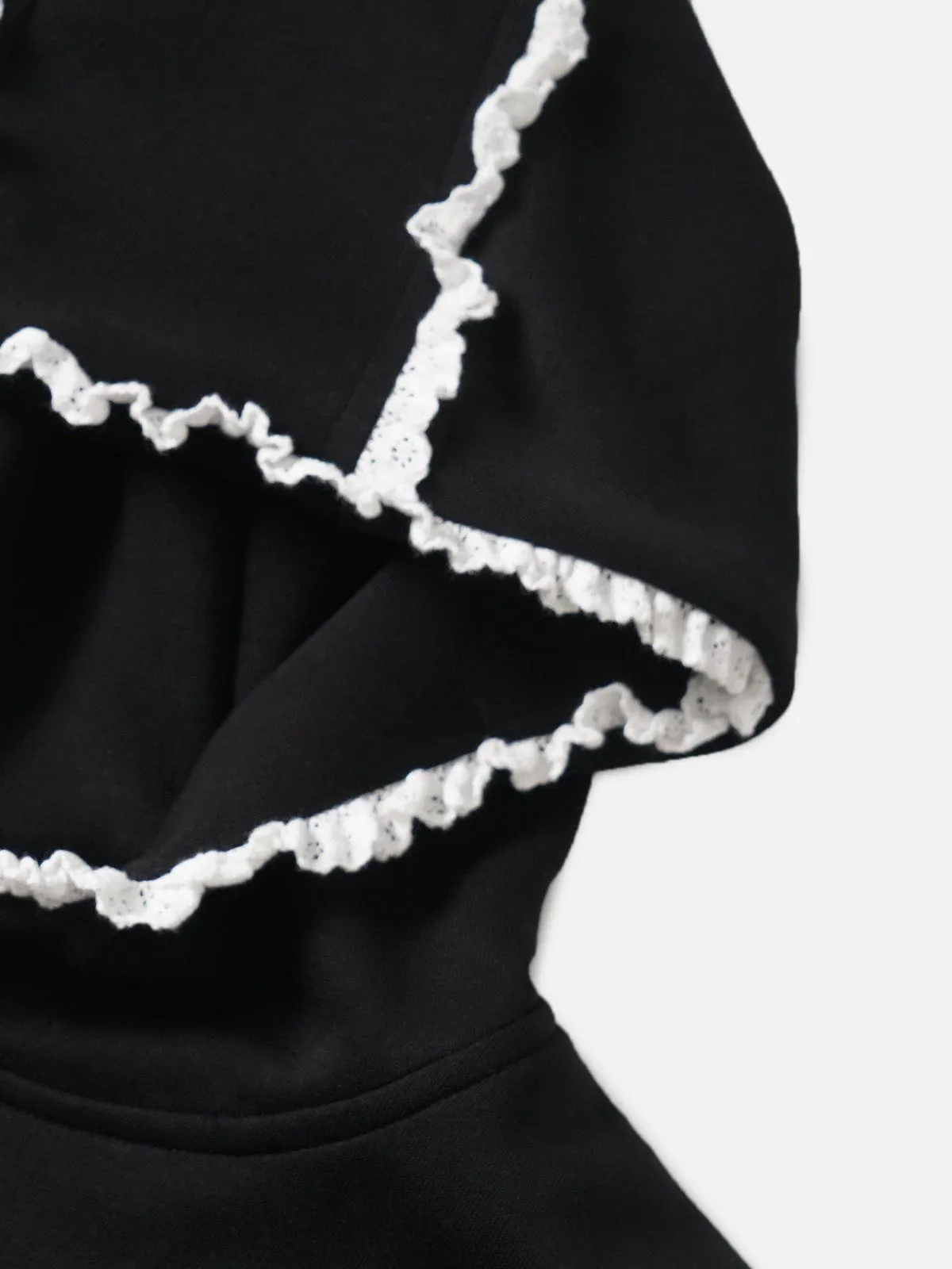 Aelfric Eden Ruffle Trim Cropped Zip Up Hoodie sold by Aelfric Eden product image thumbnail 4