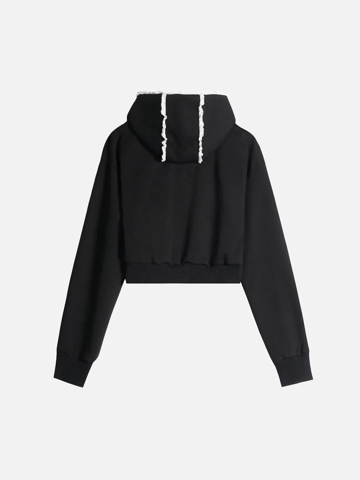 Aelfric Eden Ruffle Trim Cropped Zip Up Hoodie sold by Aelfric Eden product image thumbnail 3