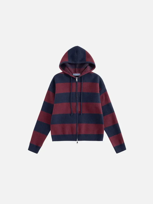 Aelfric Eden Stripe Knit Cropped Zip Up Hoodie sold by Aelfric Eden