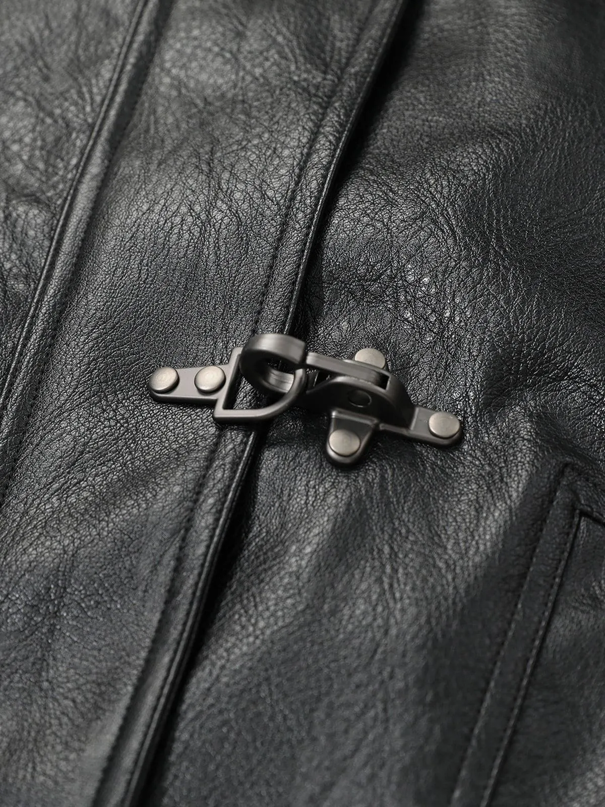 Aelfric Eden Metal Button Faux Leather Jacket sold by Aelfric Eden product image thumbnail 4