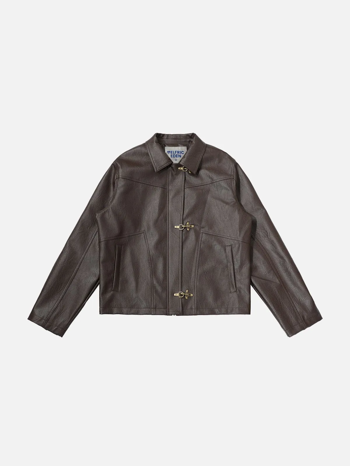 Aelfric Eden Metal Button Faux Leather Jacket sold by Aelfric Eden product image thumbnail 2