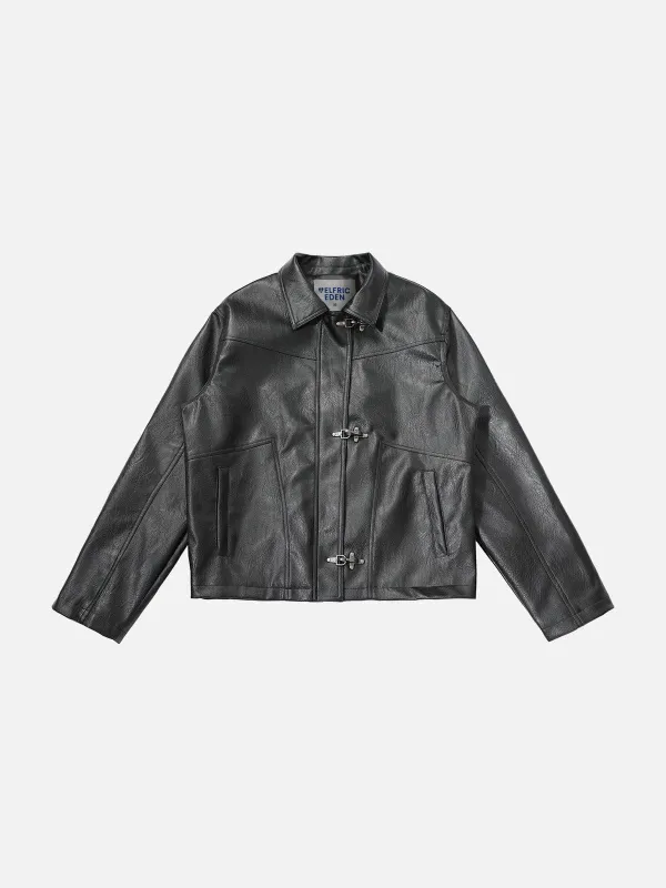 Aelfric Eden Metal Button Faux Leather Jacket sold by Aelfric Eden