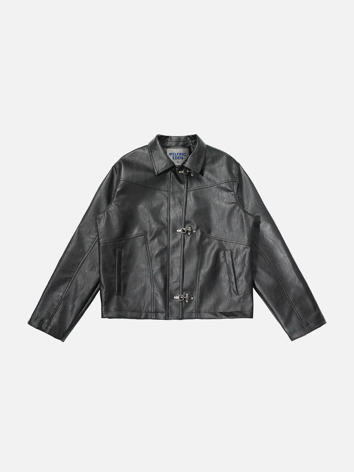 Aelfric Eden Metal Button Faux Leather Jacket sold by Aelfric Eden