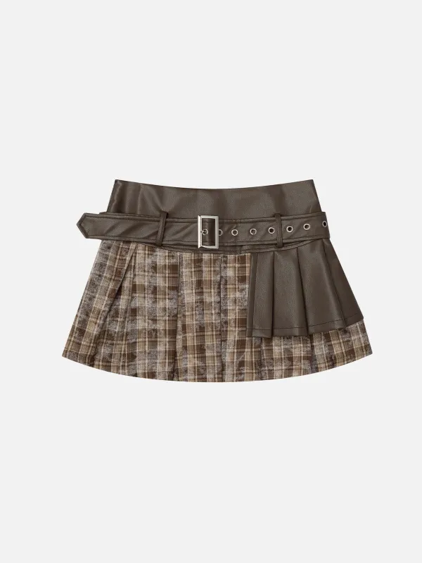 Aelfric Eden Plaid Faux Leather Skirt sold by Aelfric Eden