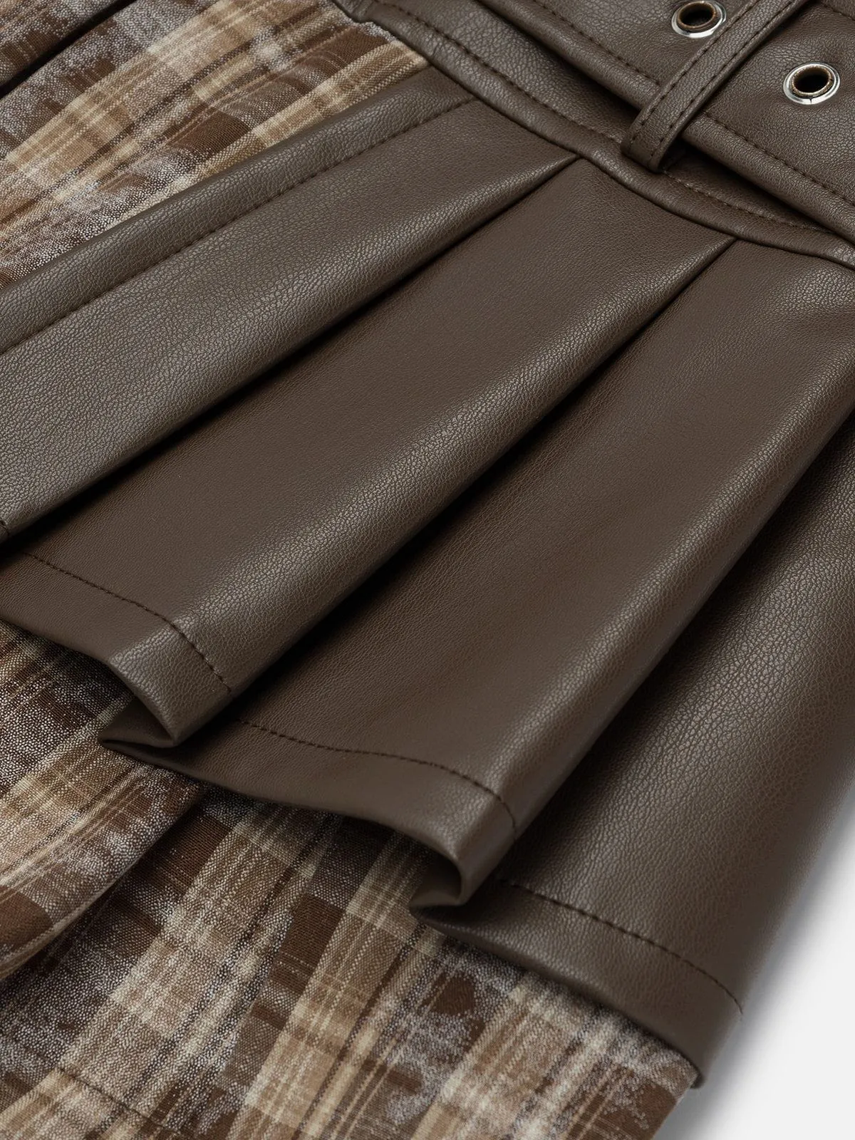 Aelfric Eden Plaid Faux Leather Skirt sold by Aelfric Eden product image thumbnail 5