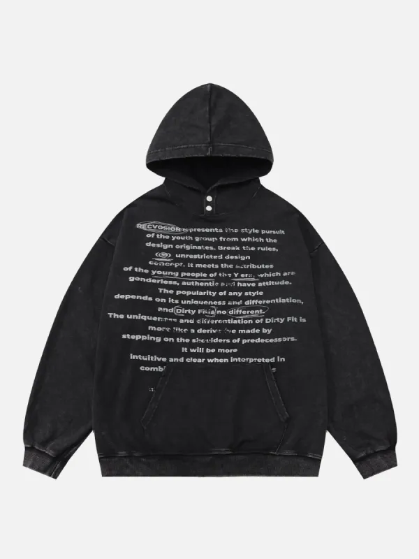 Aelfric Eden Washed Letter Print Hoodie sold by Aelfric Eden