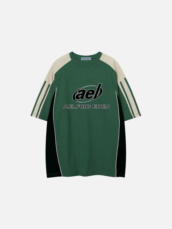 Aelfric Eden Color Block Speedway Tee sold by Aelfric Eden