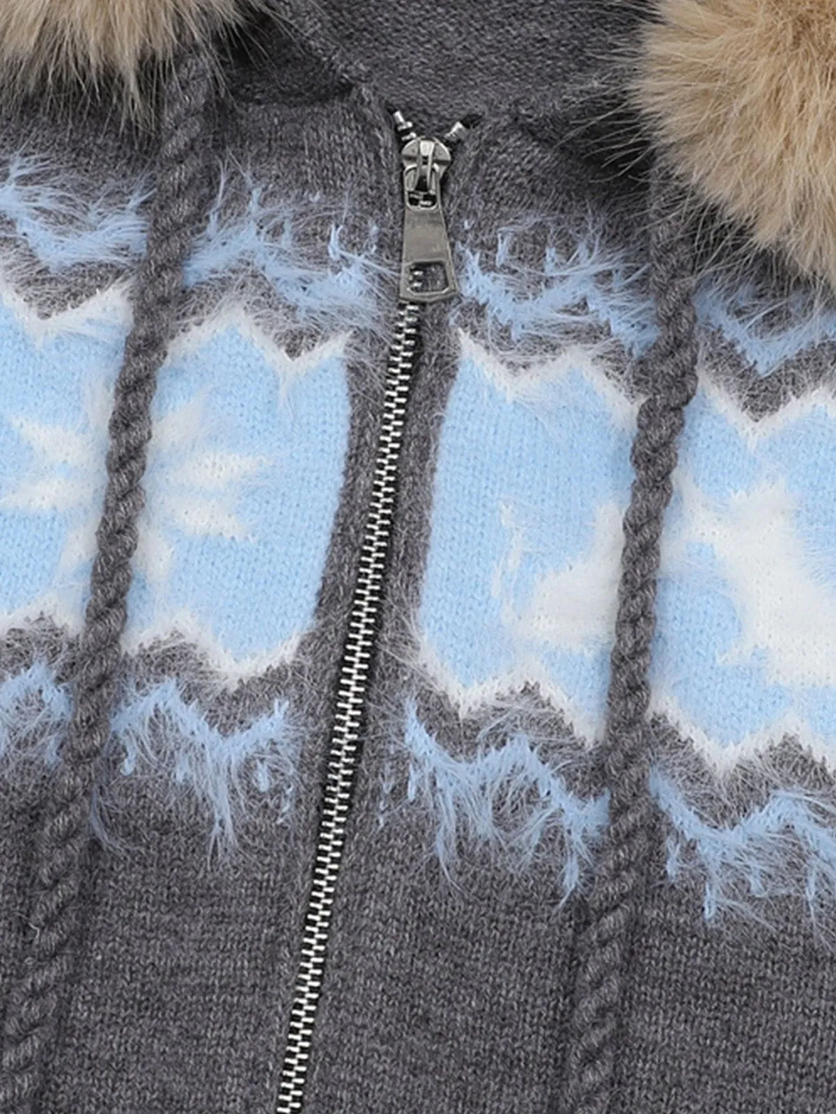 Aelfric Eden Fair Isle Faux Fur Collar Cardigan sold by Aelfric Eden product image thumbnail 5