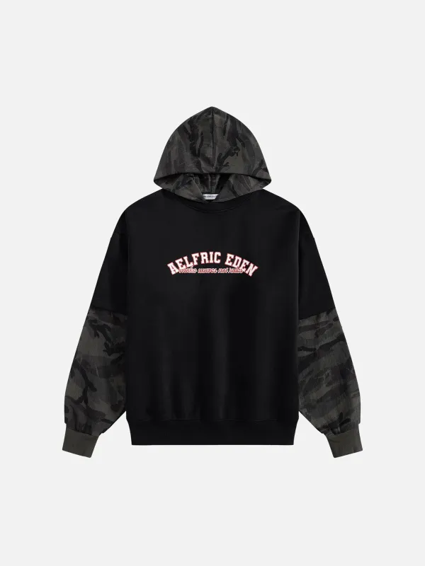 Aelfrc Eden CAMO Two Layer Pullover Hoodie sold by Aelfric Eden