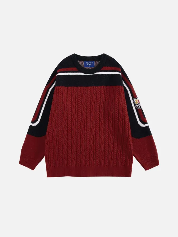 Aelfric Eden Stripe Patchwork Stitch Sweater sold by Aelfric Eden