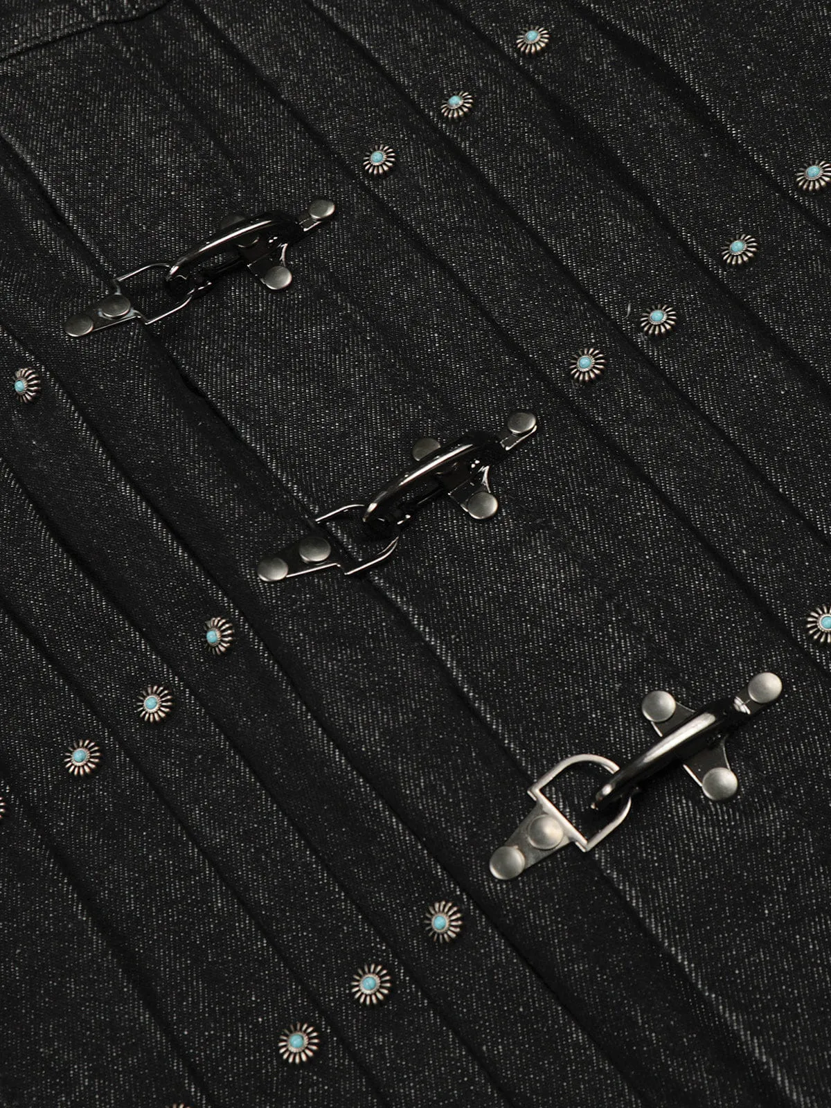 Aelfric Eden Pleated Metal Button Denim Jacket sold by Aelfric Eden product image thumbnail 3