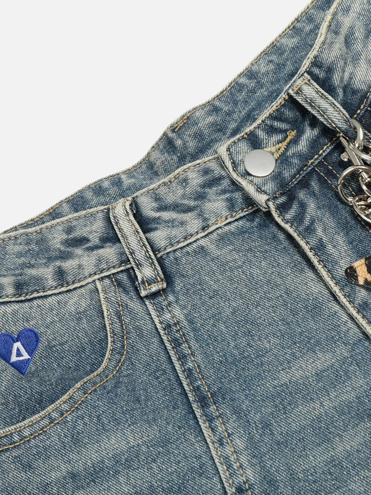 Aelfric Eden Leopard Patchwork Baggy Jeans sold by Aelfric Eden product image thumbnail 5