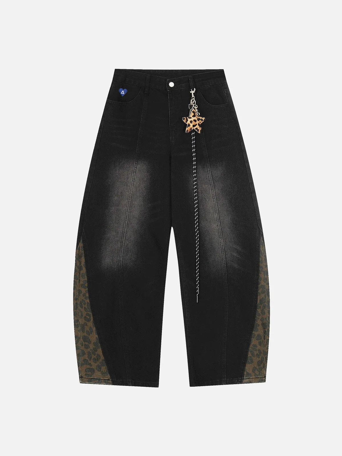 Aelfric Eden Leopard Patchwork Baggy Jeans sold by Aelfric Eden product image thumbnail 2