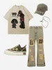 Aelfric Eden Camouflage Patchwork Distressed Jeans sold by Aelfric Eden
