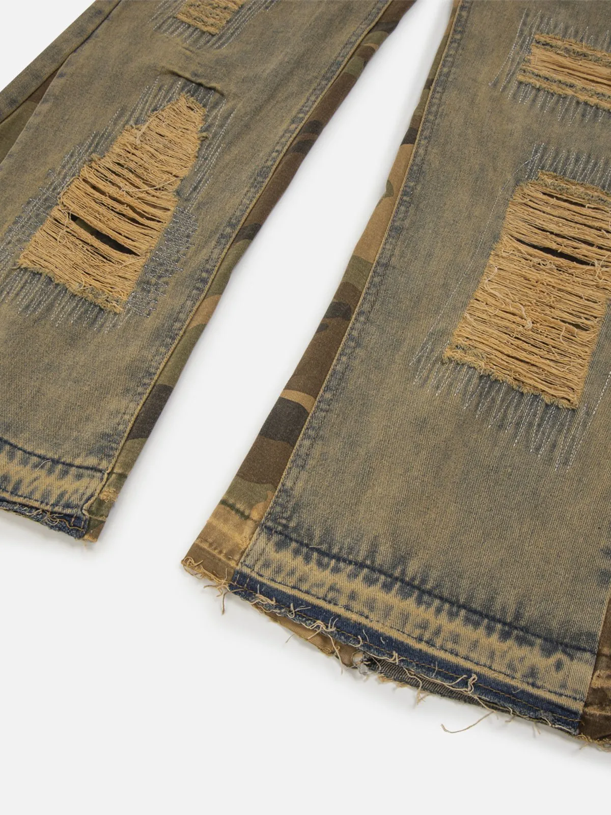 Aelfric Eden Camouflage Patchwork Distressed Jeans sold by Aelfric Eden product image thumbnail 5