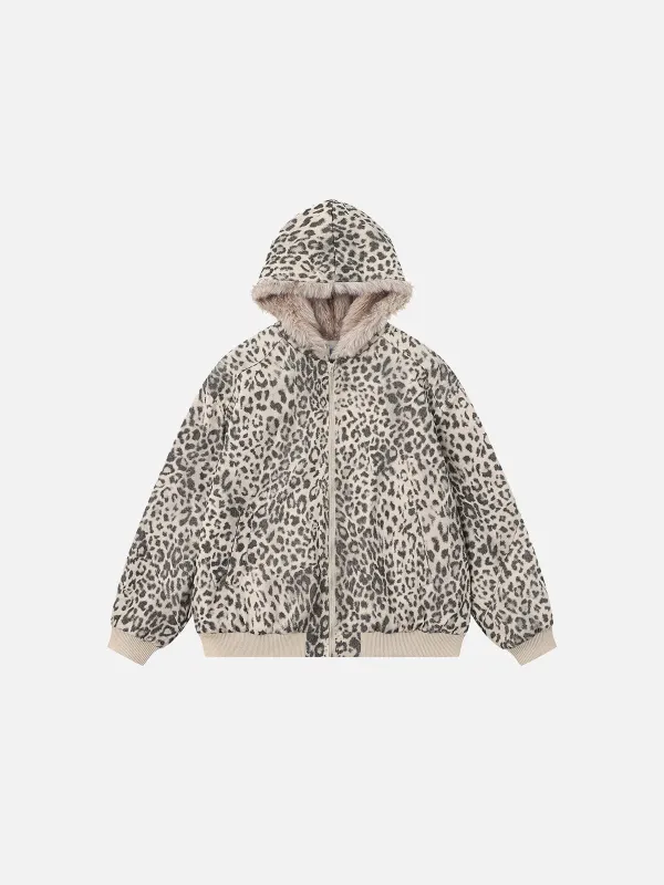 Aelfric Eden Leopard Faux Fur Collar Coat sold by Aelfric Eden