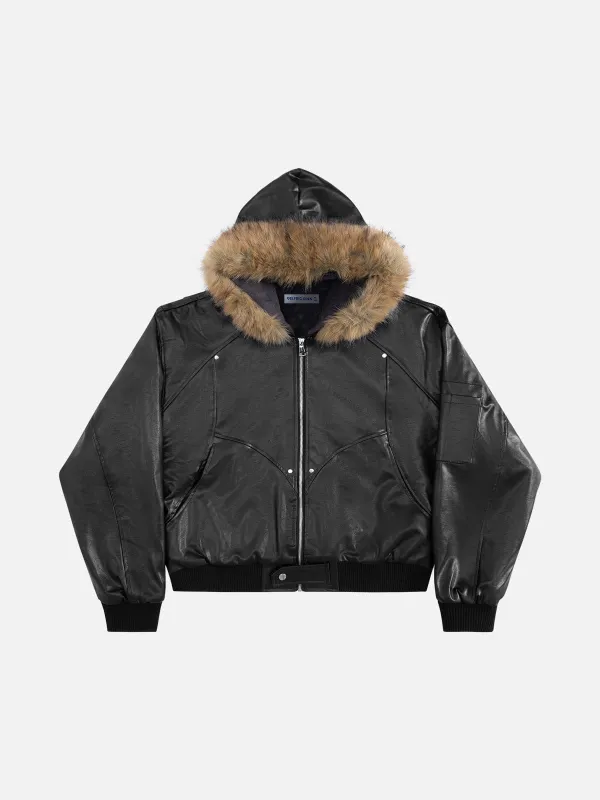 Aelfric Eden Faux Leather Fur Hooded Coat sold by Aelfric Eden