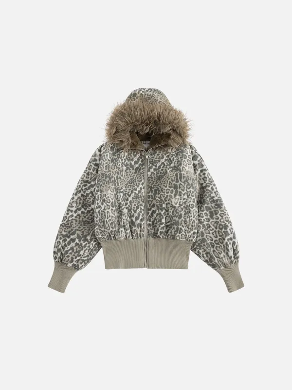 Aelfric Eden Leopard Faux Fur Hooded Coat sold by Aelfric Eden