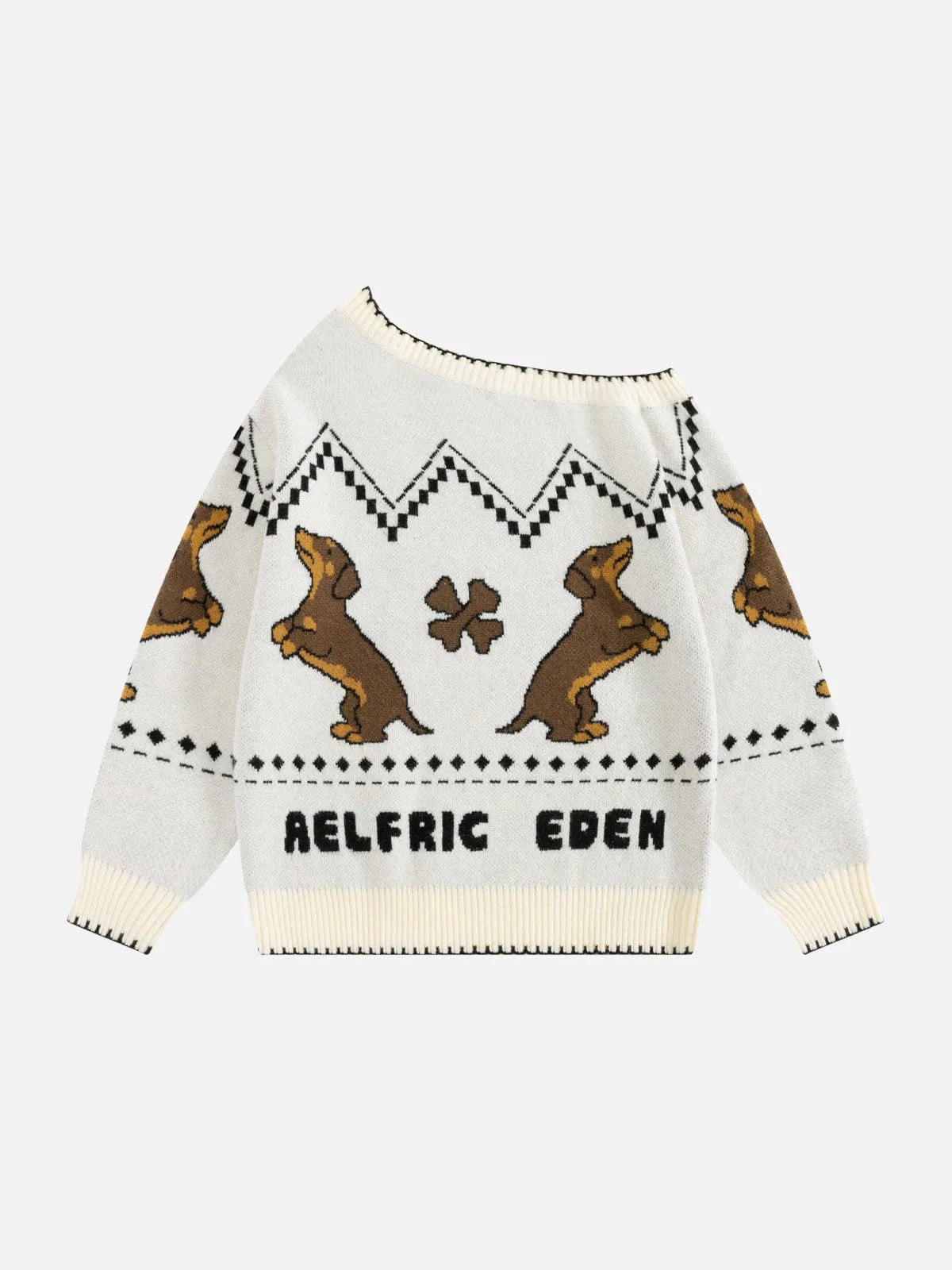 Aelfric Eden Dachshund Off-The-Shoulder Sweater sold by Aelfric Eden