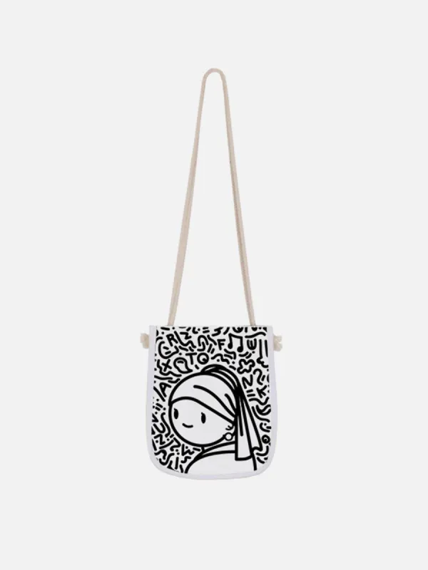 Graffiti Girl Print Crossbody Bag sold by Aelfric Eden