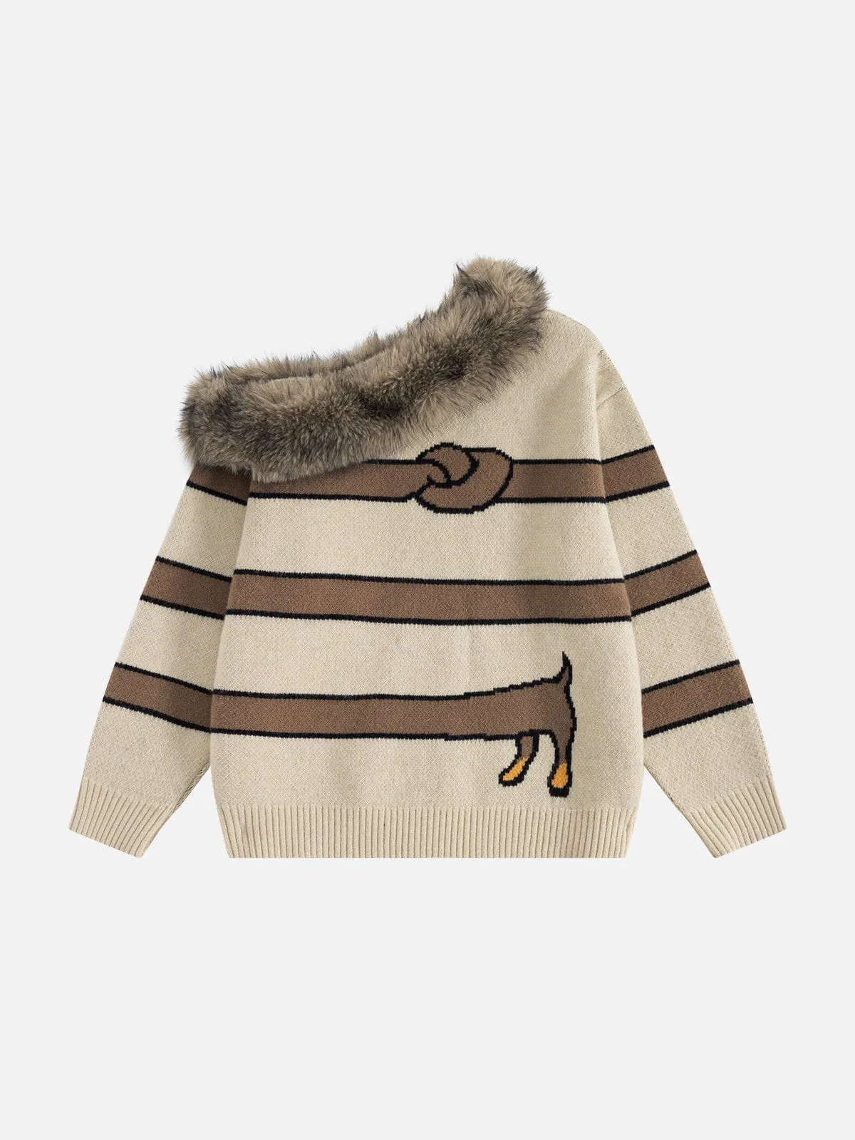 Aelfric Eden Faux Fur Dachshund Off-Shoulder Sweater sold by Aelfric Eden product image thumbnail 2