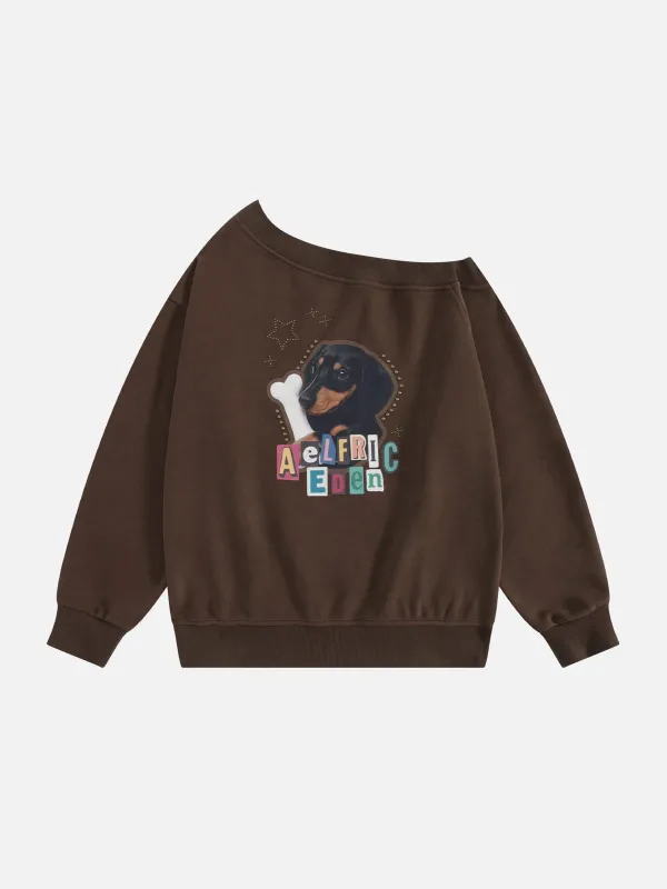 Aelfric Eden Dachshund Off-The-Shoulder Sweatshirt sold by Aelfric Eden