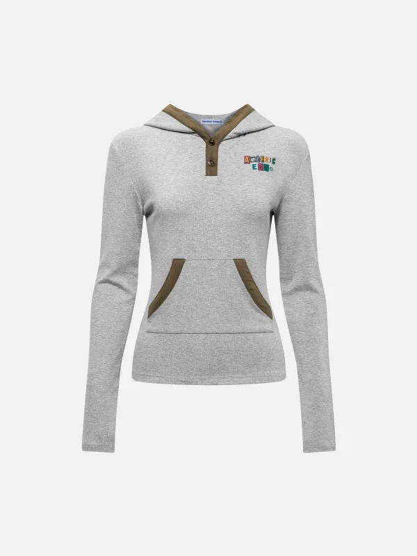 Aelfric Eden Contrast Trim Henley Hoodie sold by Aelfric Eden