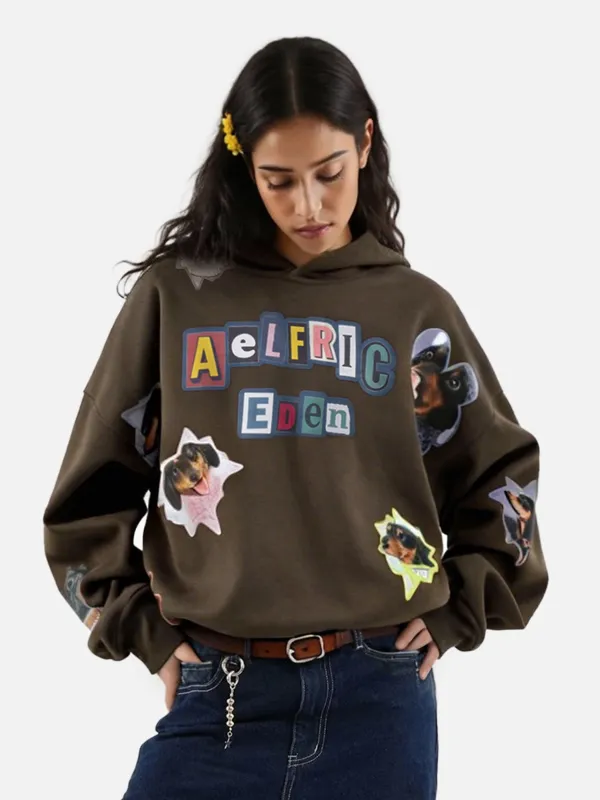 [Pre-Order] Aelfric Eden Boxy Dachshund Sticker Pullover Hoodie sold by Aelfric Eden