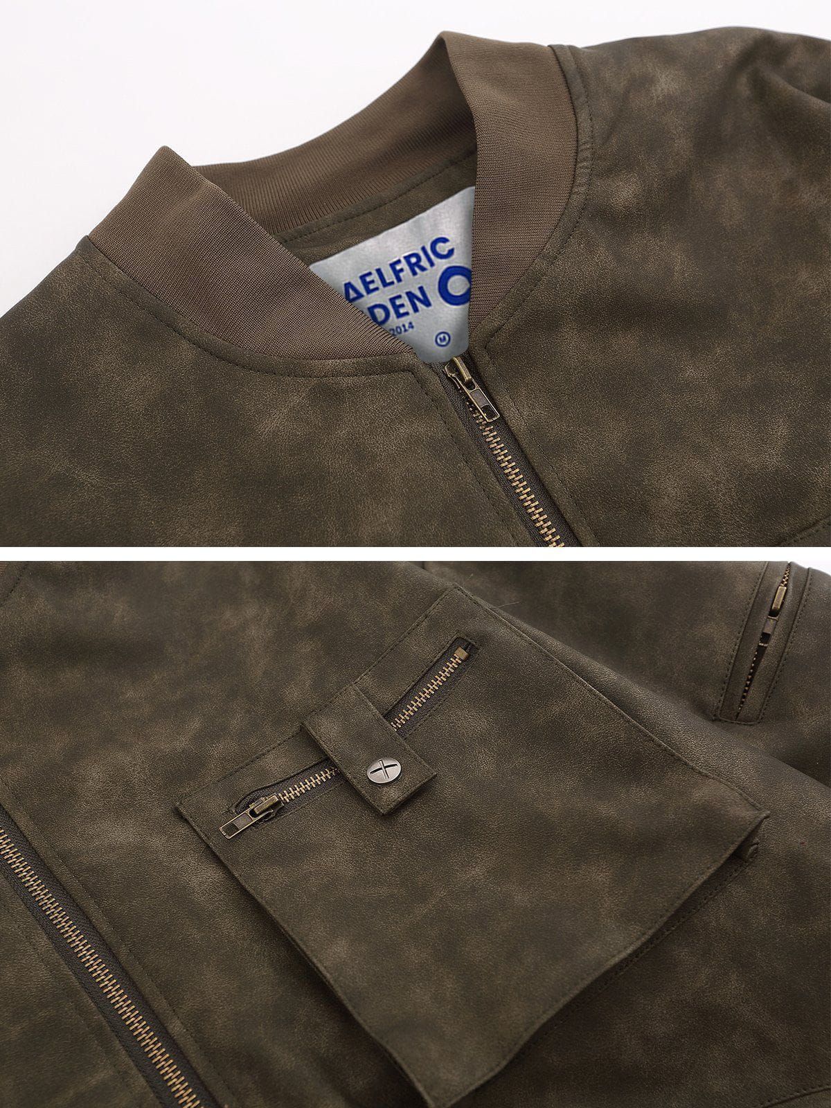 Aelfric Eden Multi Zip Up Leather Jacket sold by Aelfric Eden product image thumbnail 4