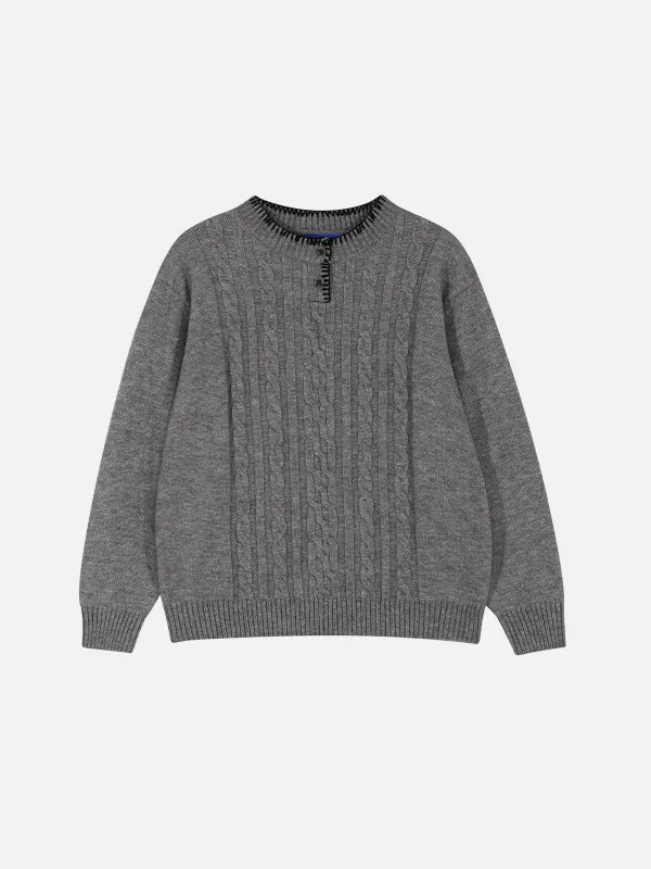 Aelfric Eden Cable Knit Henley Sweater sold by Aelfric Eden