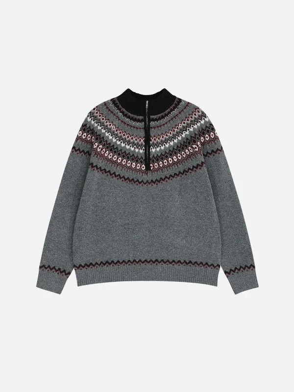 Aelfric Eden Fair Isle Half-Zip Sweater made by Aelfric Eden