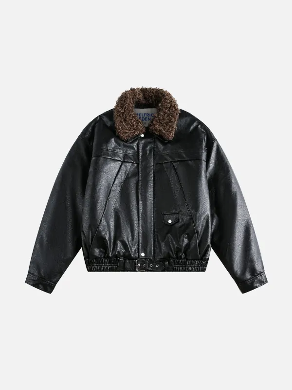 Aelfric Eden Sherpa Collar Faux Leather Jacket sold by Aelfric Eden